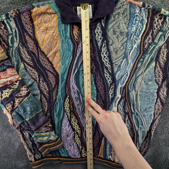 COOGI Australia Authentic Women XL Pullover Collared Cotton Purple Abstract - Picture 2 of 16